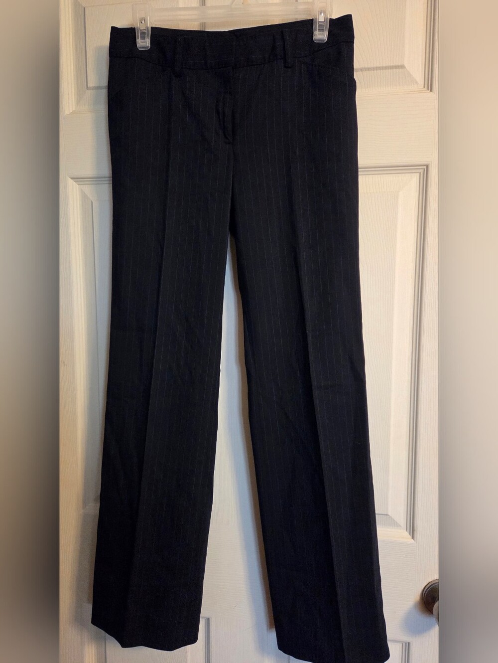 Anne Klein Platinum Black Pinstripe Trousers Size 0